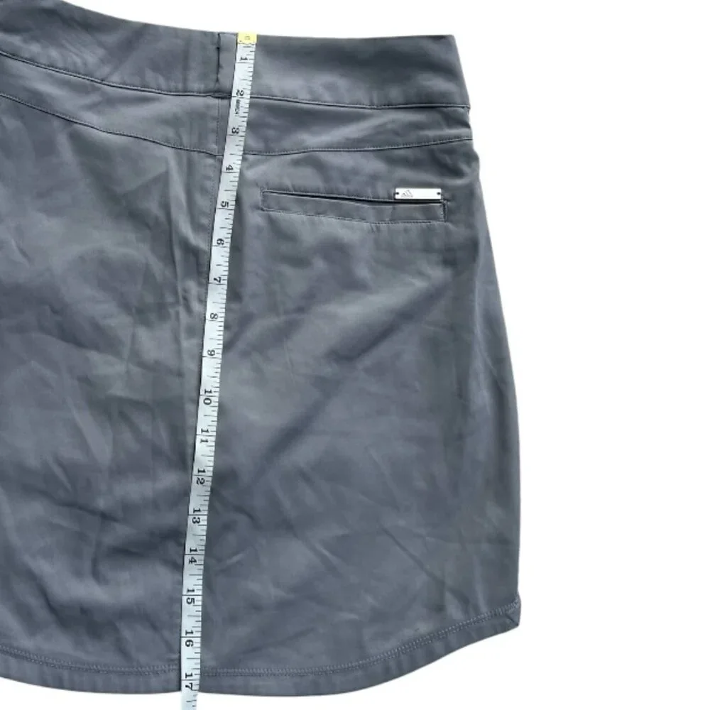 Adidas Golf Essentials Skort Classic 3 Stripes Stretch Performance Gray W SZ 8